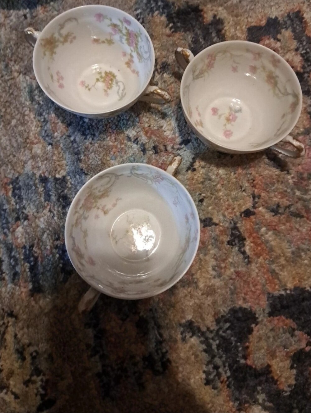 Haviland Limoges "The Princess" Cup White Pink Gold France Doubled hand X3